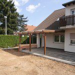 Terassenüberdachung mit Doppelstegplatten Seitenansicht